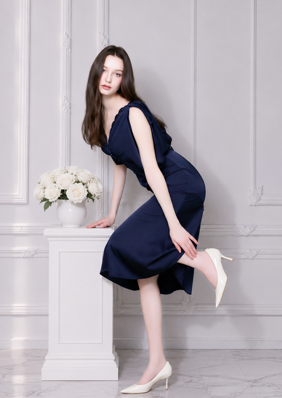 Drape Satin Dress