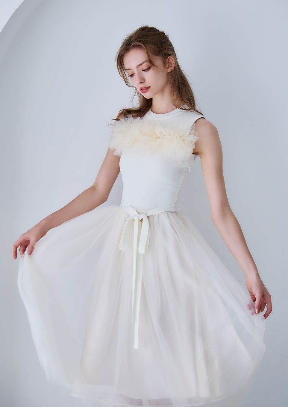 Riu トワルドジュイワンピース Toile de jouy dress